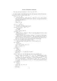 5 Solved Questions on Domain Functions - Exam 2 | MATH 115 - Docsity