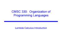 Slides on Lambda Calculus Introduction - Organization Programming ...