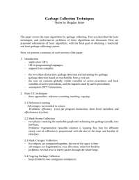 Garbage Collection Techniques - Programming Analysis and Understanding ...