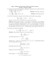 Quiz 1 on Differential Equations for Engineers, Scientists with Answers ...