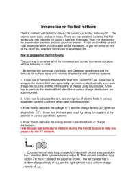First Midterm Exam Preparation: Gauss's Law and Potentials
