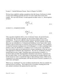 Covariance of Newton's Second Law under Galilean Transformations - Prof. Stephen Sharpe