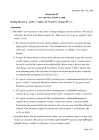 Esophageal Cancer & Maternal Factors in Biostatistics & Epidemiology Homework