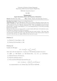 ECE 459: Communications I Problem Set 4 - Angle Modulation and FM Modulation