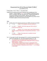 Homework Key #1 - Discrete Mathematics I | CS 2102 - Docsity