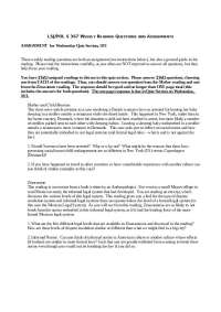 Weekly Reading Assignment: Social Norms and Informal Legal Systems - Prof. Rachel Cichowsk