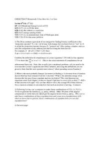 CHEM 550/475 HW 5: Rotational Energy, Fourier Coefficients, and Rota-Vib Spectra - Prof. D