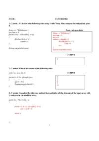 Solutions for Final Exam - Java Programming | COP 2250
