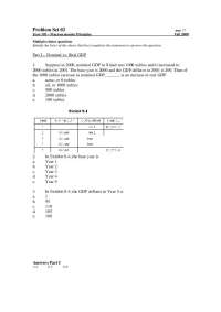Macroeconomics Problem Set: Nominal GDP, Taxes, and Fiscal Policy