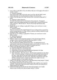 Pulp Mill Homework Answers: Wood Supply and Processing