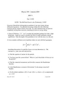 Homework 5 Questions - Mechanics | PHYS 505