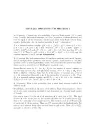 MATH 213: Midterm 2 Solutions - Probability and Recurrence Relations