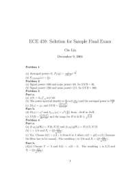 Solutions for Sample Final Exam - Communications Systems | ECE 459
