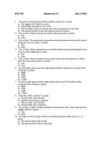 PSE 476: Homework #2 - Paper Production Processes