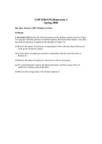 COP 4540-U01 Homework 3: Database Queries - Prof. Shu-Ching Chen