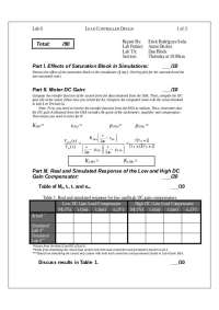 Lab 6: Lead Controller Design - Control Systems | ECE 486