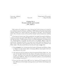 Econ 471 Problem Set 4: Dynamic Models and Causality