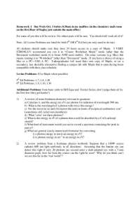 Chemistry and Physics Homework: Quantum Concepts and Waves - Prof. David Ginger Jr