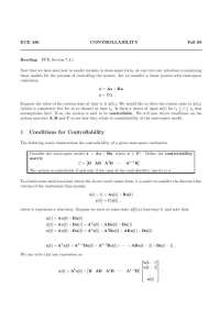 Controllability of Linear Systems: Rank of Controllability Matrix - Prof. Seth A. Hutchins