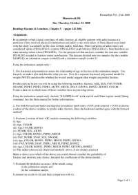 Biostatistics and Epidemiology Homework 4 - Analyzing Ankle Fracture Data - Prof. William 