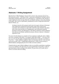 Assignment - Transportation Engineering I - Fall 2006 | CEE 320