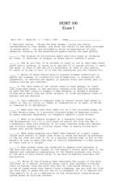 Exam 1 Questions - Introduction to Horticulture, Fall 1995 | HORT 100