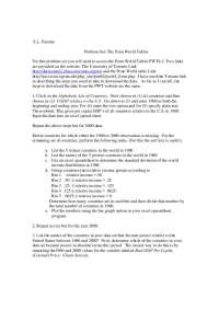Problem Set: Analyzing World Income Distribution using Penn World Tables - Prof. Stephen L