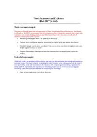 Thesis Statement and Evolution | RHET 233