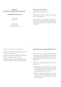 Sampling Distributions - Lecture Slides | 22S 105