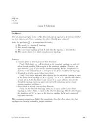 Exam 1 with Solution - General Topology | 22M 132