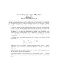 Homework 1 for 22C: Design and Analysis of Algorithms, Spring 2006 - Prof. Kasturi Varadar
