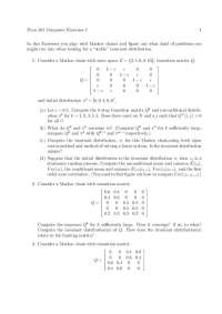 Econ 505 Markov Chains Exercises - Prof. Rui Zhao