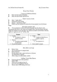 Lecture Notes on Power Theories: Hobbes, Hayek, and Smith