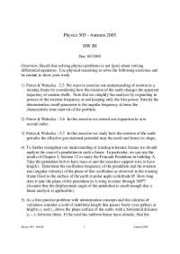 5 Questions on the Mechanics - Assignment 3 | PHYS 505