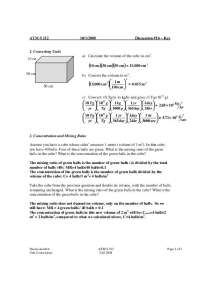 Unit Conversions and Mixing Ratio Calculations
