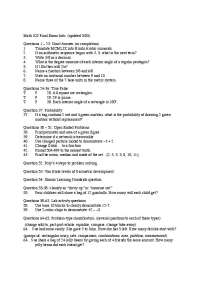 Math 103 Final Exam Preparation