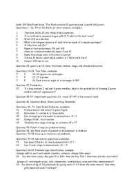 Theory of Arithmetic - Final Exam Study Guide | MATH 103