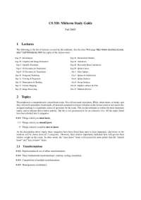 CS 318: Midterm Study Guide - Fall 2003