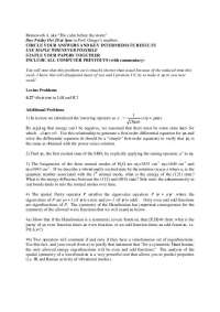 Homework 4: Vibrations and Symmetry in Quantum Mechanics - Prof. David Ginger Jr