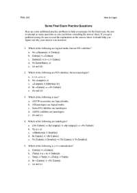 Final Exam Practice Questions for Introduction to Logic | PHIL 120