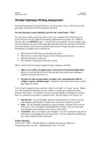 Divided Highways Writing Assignment - Transportations Engineering | CEE 320