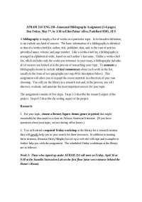 Annotated Bibliography Assignment - Survey of Afro-American Literature | AFRAM 214