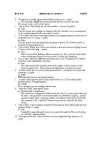 PSE 476: Mechanical Pulp Production - Homework #2 Answers