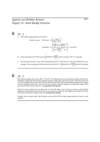 Asset Backed Securities: Question and Problem Answers  | FIN 300