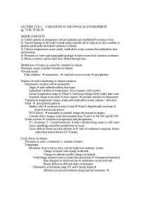 Variation in the Physical Environment - Ecology | IB 203