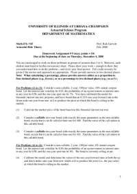 Actuarial Risk Theory - Homework Assignment 9 | MATH 476
