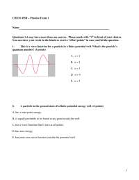 Physical Biochemistry - Practice Exam 1 | CHEM 455 - Docsity