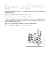 10 Questions on Electrodynamics Physics - Exam 1 | PHYS 321