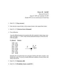 6 Problems on Structure Factor of Diamonds - Homework 2 | PHYS 140