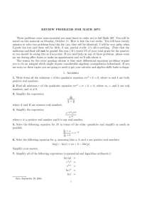7 Review Problems - Introduction to Differential Equations | MATH 307